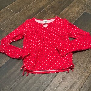 EUC Lily Bleu Girls Side Tie Ruched Tee